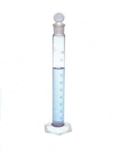 DWK Life Sciences Kimble Class B Cylinder w/Single Metric Blue - Class B Cylinder with Single Metric Blue Scale, Standard Taper Stopper, 500mL - 20040-500