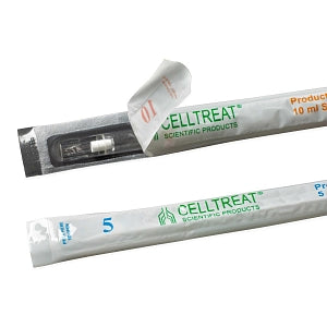 Celltreat Scientific Individually Packaged Serological Pipets - Sterile Serological Pipets, Individually Wrapped in Plastic, Clear / Blue, 5 mL - 229205A