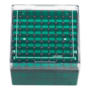 Celltreat Scientific Products Cryogenic Vial Storage Boxes - 81-Place Polycarbonate Nonsterile Storage Box for 4.5 mL Cryogenic Vials - 229944