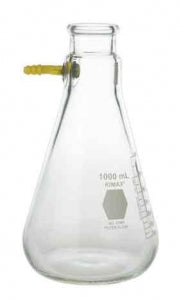 DWK Kimble Graduated Filtering Flask with Detachable Sidearm - Heavy-Wall Filtering Flask with Detachable Side Arm and Graduated Scale, 500 mL - 27065-500