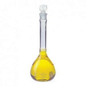 DWK KIMAX Class A Volumetric Glass Flasks - Class A Volumetric Flask with Glass Pennyhead Stopper, 2000mL - 28014-2000