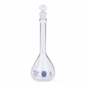 DWK Life Sciences Kimble Class A Volumetric Flasks w / Stoppers - Class A Volumetric Flask with Stoppers, Blue Scale, 25 mL - 28014B-25