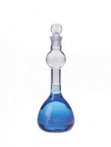 DWK Kimble ClassA Mix. Bulb Style Flask w / Std Taper Stopper - Class A Mixing Bulb-Style Flask with Standard Taper Stopper, 250mL - 28019-250
