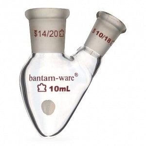 DWK Kimble Pear Shaped Two Neck Heavy Wall Distilling Flasks - FLASK PEAR 10ML - 294750-0010
