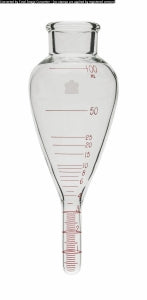 DWK Kimble Pear-Shaped Centrifuge Tubes with Red Scale - Type 1 Borosilicate Glass Centrifuge Tube, 100 mL - 412510-0000