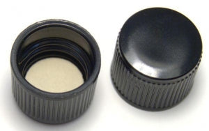 DWK Life Sciences Kimble Phenolic Caps with Liners Chas - Black Phenolic Cap With Cemented-In Rubber Liner, 28-410mm Thread Finish - 45066B-28