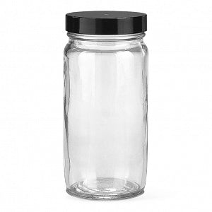 DWK Life Sciences Kimble Clear Glass Std WM Jar Bulk Pack - Clear Glass Standard Wide-Mouth Bottle with PTFE-Faced Phenolic Caps 125mL, Bulk-Packed - 5310448C-26