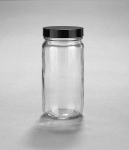 DWK Life Sciences Kimble Clr Glass Std WM Jar Convenience Pack - Clear Glass Standard Wide-Mouth Bottle with Phenolic Caps with Pulp / Vinyl Lining, 250mL - 5310858V-21