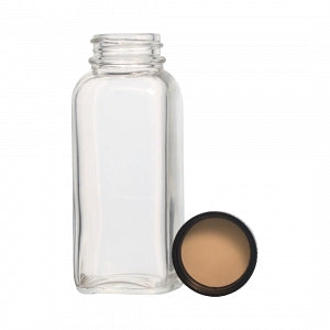 DWK Life Sciences Kimble 4OZ Clear Glass French Square Bottle - Clear French Square Glass Bottle, Phenolic Cap with Polyethylene Liner, 4oz., Bulk Packs - 5610433C-22