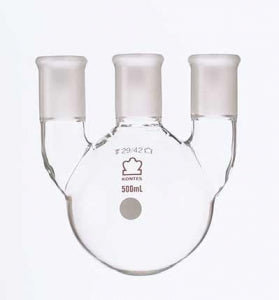DWK Life Sciences Kimble Three Vertical Neck RB Flask - 3-Neck Round-Bottom Flask, 24/40 Center ST Joint, 24/40 Side ST Joint, 5L - 606000-2624