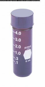 DWK Life Sciences Kimble Shell Vials - Amber Shell Vial with Solid PTFE Cap, 1 mL - 60707-1