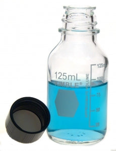 DWK Life Sciences Kimble Rubber Lined Cap Media Bottle - Media Bottle with Rubber-Lined Cap, 125 mL - 61110R-125