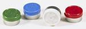 DWK Kimble Flip Up Button Top Unlined Aluminum Seals - Button Top Unlined Aluminum Seal, Flip Up / Tear Off, 13 mm, Red - 73844C-13