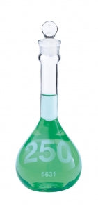 DWK KIMAX Class A Serialized Volumetric Flasks w/Glass Stopper - FLASK, VOLUME, HD, WM, CLEAR S&C, 20ML - 92820G-20