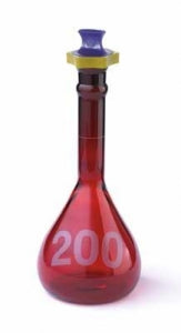 DWK Kimble RAY-SORB Heavy-Duty Volumetric Flasks w/PE Stoppers - RAY-SORB Heavy-Duty Wide-Mouth Volumetric Flasks with Polyethylene Stopper, 2000mL - 92822P-2000