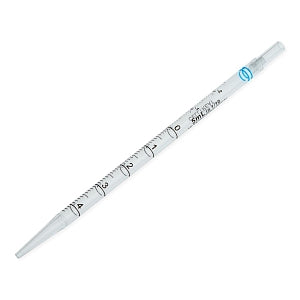 Celltreat Scientific Short and Wide Tip Pipets - 5 mL Clear / Blue Sterile Short Pipets, Individually Wrapped in Plastic - 229206B