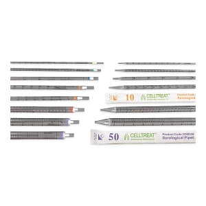 Celltreat Standard Individually Wrapped Serological Pipets - Serological Pipet, Sterile, Individually Wrapped, Carton, 25mL - 229225
