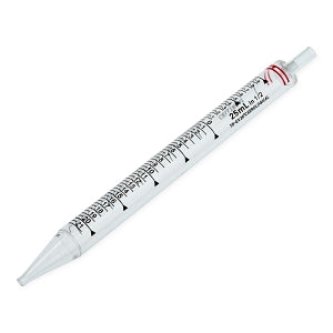 Celltreat Scientific Short and Wide Tip Pipets - 25 mL Clear / Red Sterile Short Pipets, Individually Wrapped in Plastic - 229226B