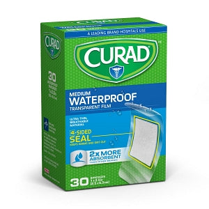 Medline CURAD Clear Waterproof Adhesive Bandages - CURAD Clear Waterproof Adhesive Bandages, 1" x 2-1/2" - CUR00005RB