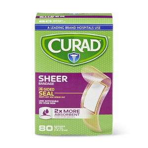Medline CURAD Sheer Adhesive Bandages - CURAD Sheer Adhesive Bandage, 3/4" x 3", 80/Box - CUR02279RB