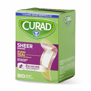 Medline CURAD Sheer Adhesive Bandages - CURAD Sheer Adhesive Bandage, 3/4" x 3", 80/Box - CUR02279RB