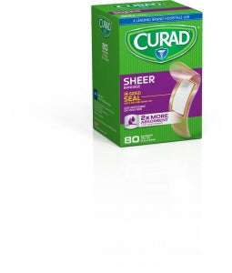 Medline CURAD Sheer Adhesive Bandages - CURAD Sheer Adhesive Bandage, 3/4" x 3", 80/Box - CUR02279RB