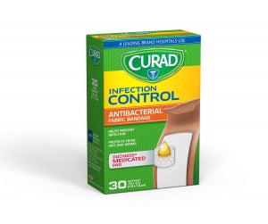 Medline CURAD Antibacterial Bandages - CURAD Infection Control Antibacterial Fabric Bandages, 3/4" x 3" - CUR47255RB