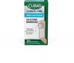 Medline CURAD Silicone Flexible Fabric Bandages - CURAD Silicone Flexible Fabric Bandages, 0.75" x 3", 20/Box - CUR5002V1