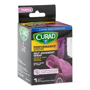 Medline CURAD Self Adherent Wrap - CURAD Performance Series Self Adherent Wrap, Purple, 3" x 5 yd. - CUR5057PP