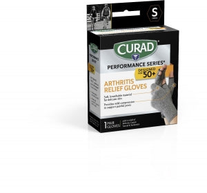 Medline CURAD Performance Series 50+ Arthritis Support Gloves - CURAD Performance Series 50+ Arthritis Support Gloves, Antimicrobial, Size S - CURSR19400SD