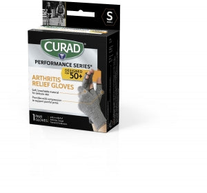 Medline CURAD Performance Series 50+ Arthritis Support Gloves - CURAD Performance Series 50+ Arthritis Support Gloves, Antimicrobial, Size S - CURSR19400SD