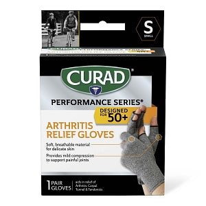 Medline CURAD Performance Series 50+ Arthritis Support Gloves - CURAD Performance Series 50+ Arthritis Support Gloves, Antimicrobial, Size S - CURSR19400SD