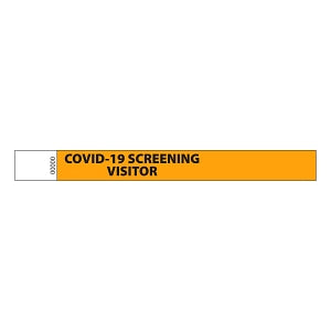 Medline Tamper-Resistant Adhesive Closure COVID-19 Alert Band - COVID-19 Tyvek ID Bands, 1" x 10", Orange - CWB2005COVOR