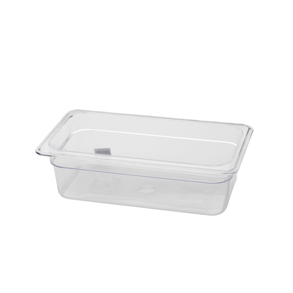 Royal Industries Clear Polycarbonate Pans and Handle Lids - PAN, THIRD, CLEAR, NSF, POLYCARBONATE, 4" - ROY PCP 1304