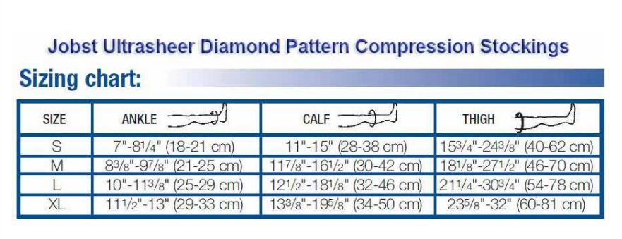 Jobst Ultrasheer Pattern 20-30 mmHg Waist High Compression Pantyhose