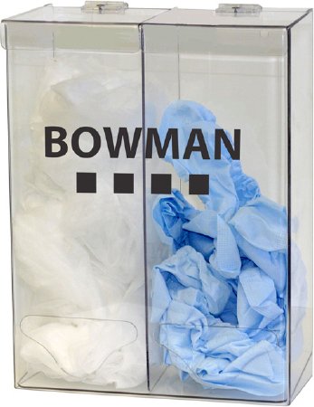 Bowman Manufacturing Tall Bin Bulk Dispensers - Bulk Dispenser, Tall, Double, PETG Plastic, Clear - BP-012
