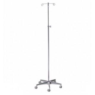 Cardinal Health IV Poles - Two Hook 5-Leg IV Pole, Height Adjustable Range 52.5" to 93.75" - C11350