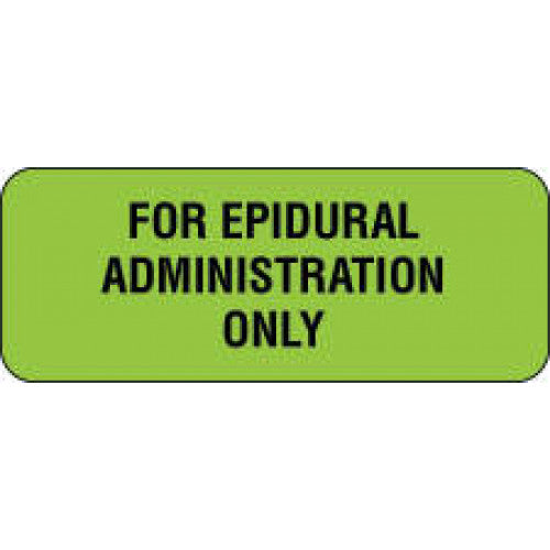 Brady Worldwide Epidural Labels - Epidural Label, Green, 2-1/4" x 7/8" - 59713488