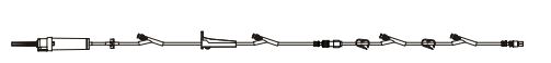 BD IV Gravity Sets - CareFusion 10-Drop Gravity IV Administration Set with 1 Check Valve Roller Clamp and 4 SmartSite Needle-Free Valve Ports - 11619427