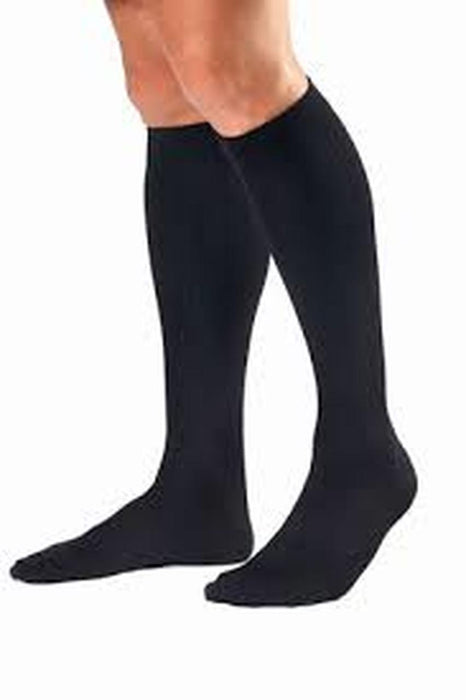 BSN Medical Compression Knee Socks - Knee-High Full-Calf Compression Socks, 15-20 mmHg, Cool Black, Size XL - 110532
