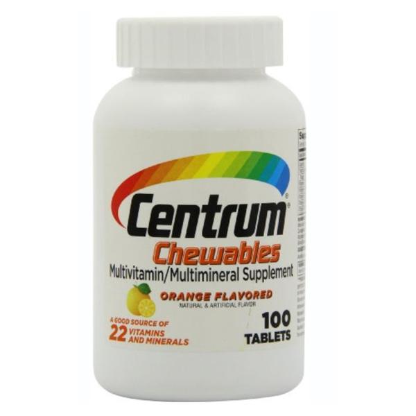 Centrum Powder Pfizer Consumer Health Centrum Vitamin Chewable Tablets 100/Bt, 24 BT ...