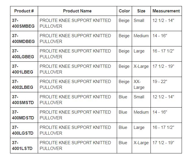 Prolite Knee Support Knitted Pullover