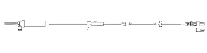 BD IV Pump Module Parts - Nonvented 47" Alaris Pump Module IV Administration Set with 14 mL Priming Volume, Needle-Free Valve Bag Access Port, Roller Clamp and Texium Closed Male Luer - 22603-B007T