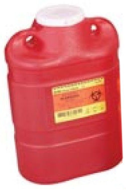 BD Multi-Use One-Piece Sharps Collectors - Red Multiuse 1-Piece Sharps Collector with Tether Cap, 5-Gallon, 18" x 10.5" x 7.5" - 305100