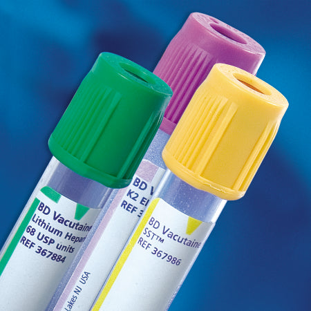 BD Vacutainer PST Tubes - Vacutainer PST Lithium Heparin Plastic Plasma Tube, 13 mm x 75 mm, 3 mL Volume, Green / Gray - 368056