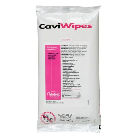 CaviWipes Flat Pack 7" x 9" - 45 Wipes/Pack - 20/pk