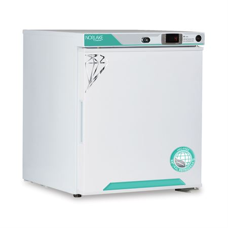 Freestanding Countertop Refrigerator 1 cu ft Capacity - 17.25"W x 21.25"D x 19.25"H Glass Door with Left Hinge