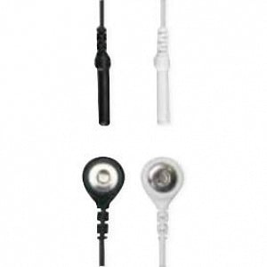 Med-Dyne Safety Leadwires - Small Safety Socket-to-Snap Leadwire, Black and White, 24"L - SLW3024-100