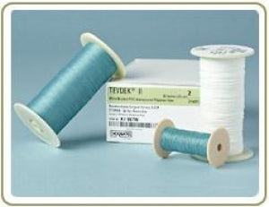 Teleflex Medical Nonabsorbable Tevdek Sutures - Tevdek Braided Suture, Green, Size 5, 36", KCE-75 Needle - 79-599
