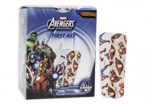 Dukal Plastic Adhesive Bandages - Sterile Bandages, 3/4" x 3", Hulk and Thor Avengers - 1087937
